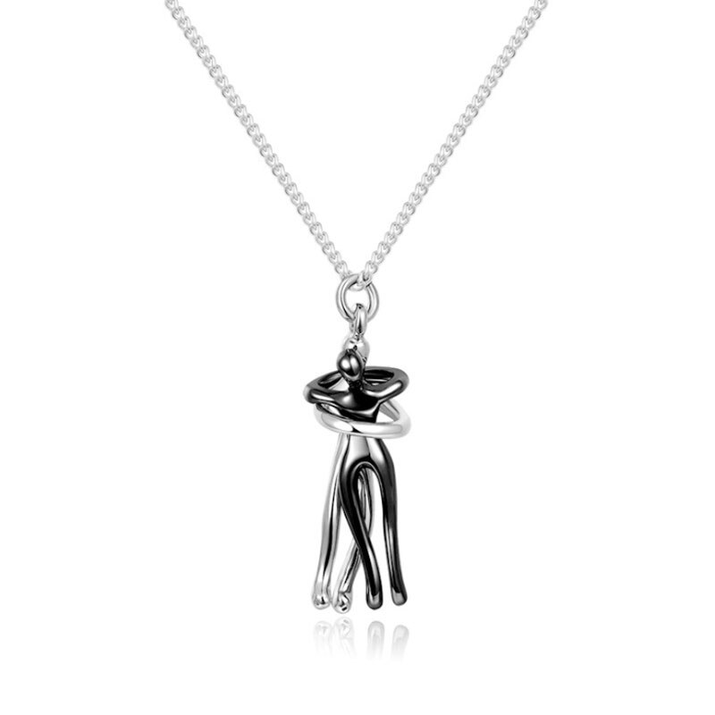 Creative personality couple couple hug couple necklace love men and women jewelry pendant