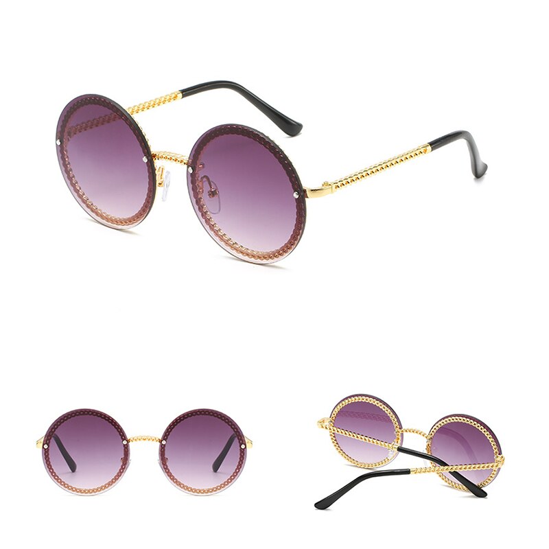 Round Sunglasses Women 2021 Luxury Brand Rimless Sun glasses lunettes de sol femme Shades Women Sunglass zonnebril dames UV400