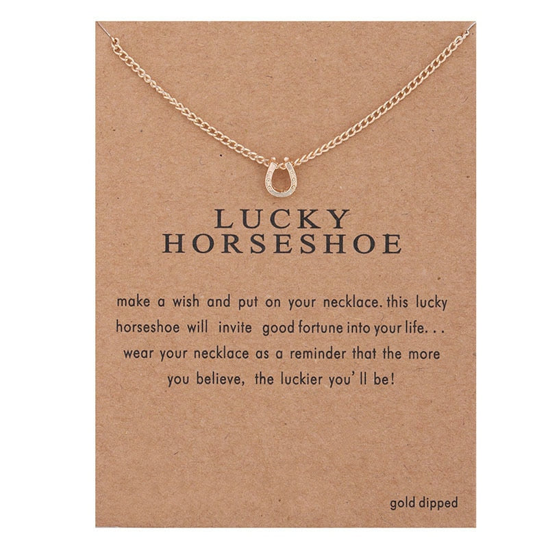 New Trendy Alloy Cute Elegant Sun Love Star Leaves Clover Unicorn Luck Pendant Necklaces for Women Fashion Accessories Jewelry
