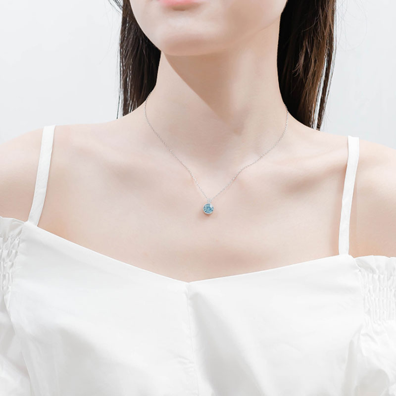 Ocean Heart 925 Sterling Silver Necklace Fashion All-match Clavicle Chain Women Autumn/Winter Sweater Chain