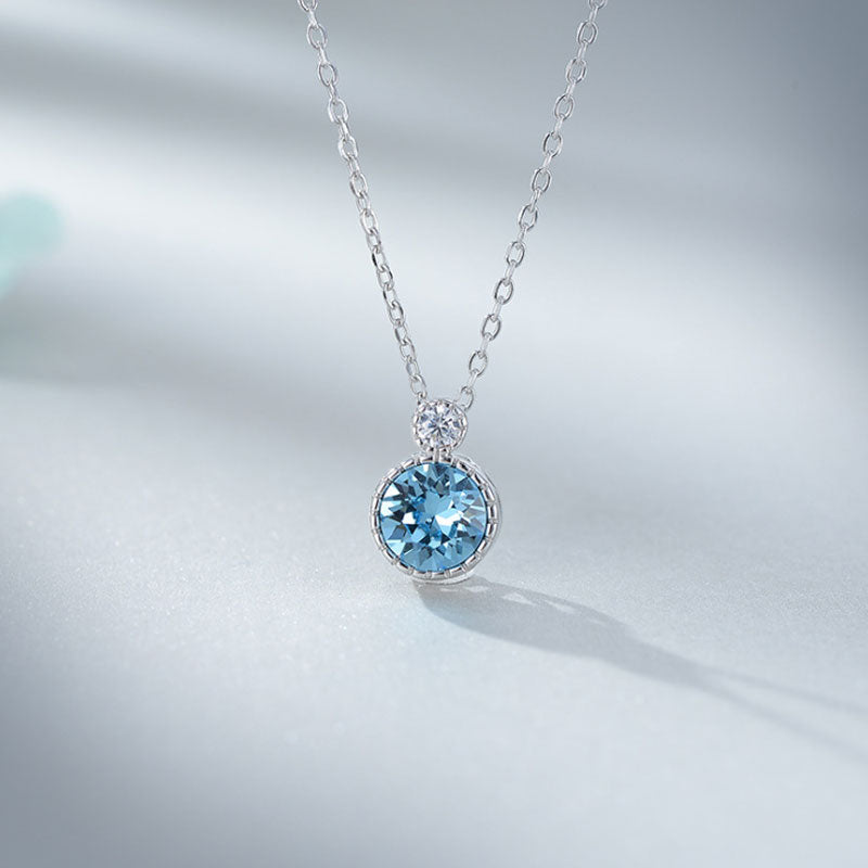 Ocean Heart 925 Sterling Silver Necklace Fashion All-match Clavicle Chain Women Autumn/Winter Sweater Chain