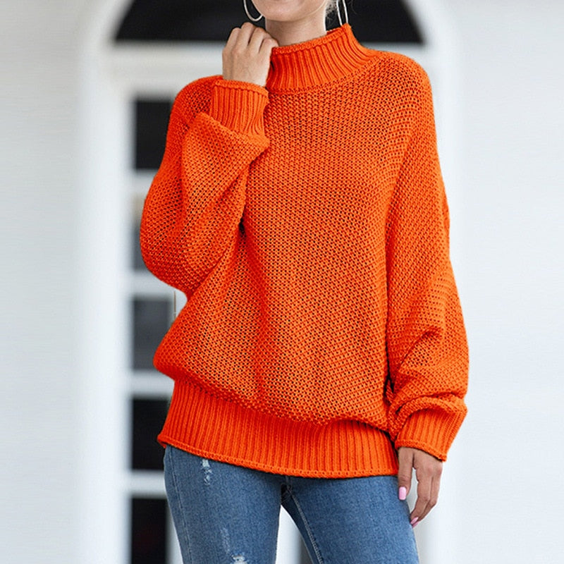 2020 autumn and winter thick line sweater women curled bat sleeve sweater