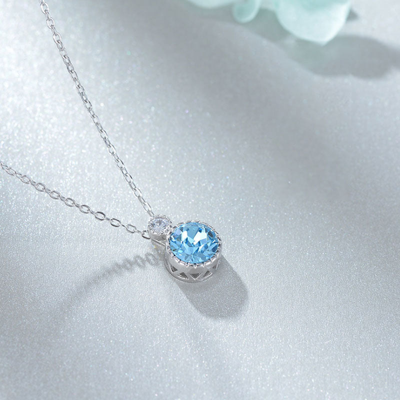 Ocean Heart 925 Sterling Silver Necklace Fashion All-match Clavicle Chain Women Autumn/Winter Sweater Chain