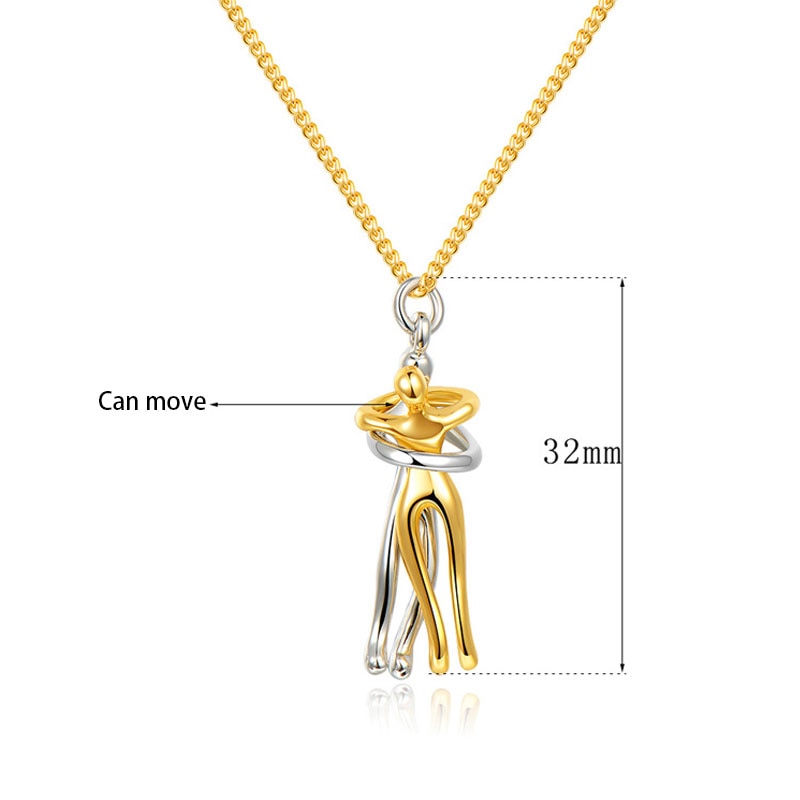 Creative personality couple couple hug couple necklace love men and women jewelry pendant