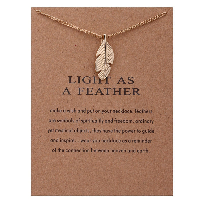 New Trendy Alloy Cute Elegant Sun Love Star Leaves Clover Unicorn Luck Pendant Necklaces for Women Fashion Accessories Jewelry