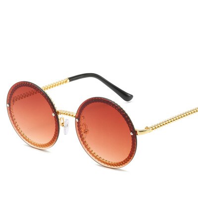 Round Sunglasses Women 2021 Luxury Brand Rimless Sun glasses lunettes de sol femme Shades Women Sunglass zonnebril dames UV400