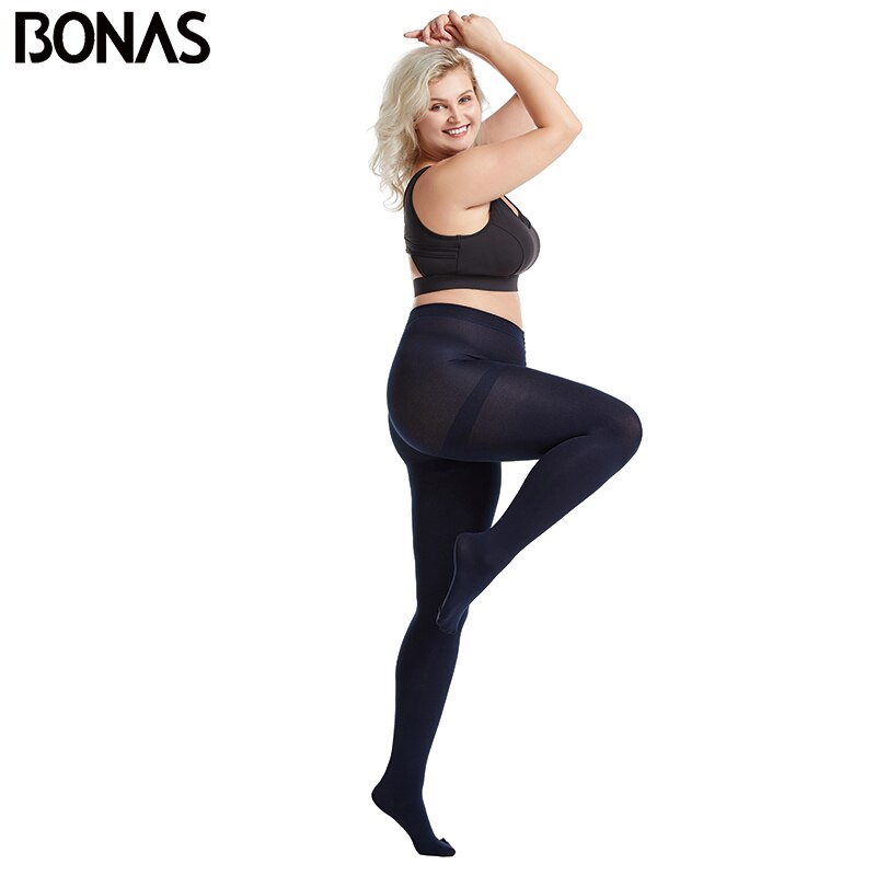 BONAS Velvet Leggings Autumn Winter Elasticity Breathable Black Plus Size Leggings Women Warm Polyester Leggings Woman Clothing