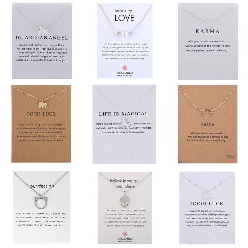New Trendy Alloy Cute Elegant Sun Love Star Leaves Clover Unicorn Luck Pendant Necklaces for Women Fashion Accessories Jewelry