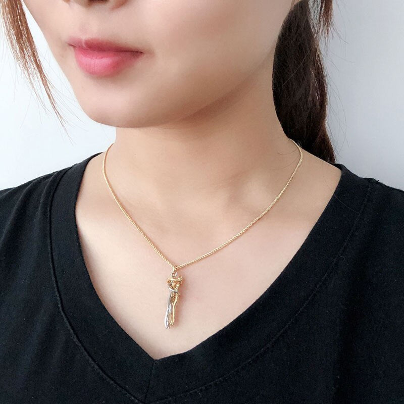 Creative personality couple couple hug couple necklace love men and women jewelry pendant