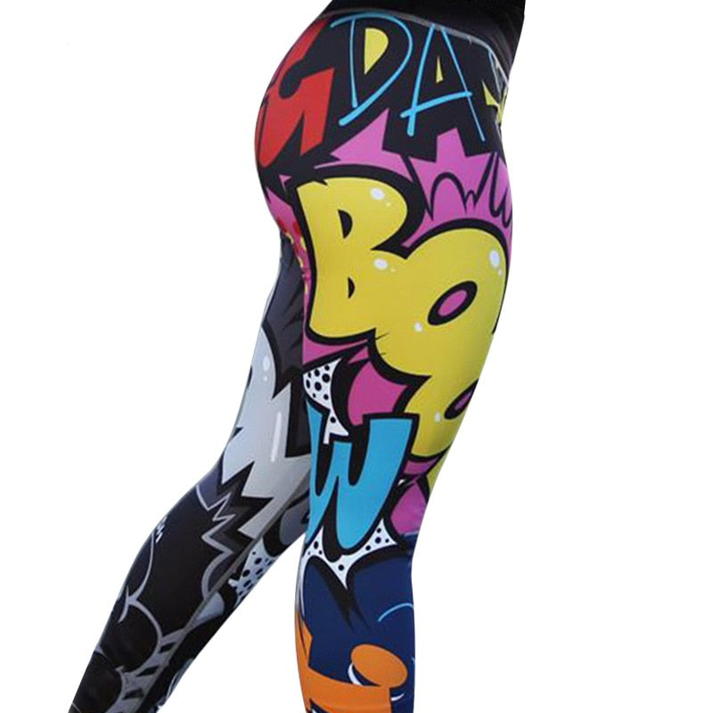 CHRLEISURE Women Digital Printing Leggings Workout Leggings High Waist Push Up Legging Fitness Leggings Women'S Pants