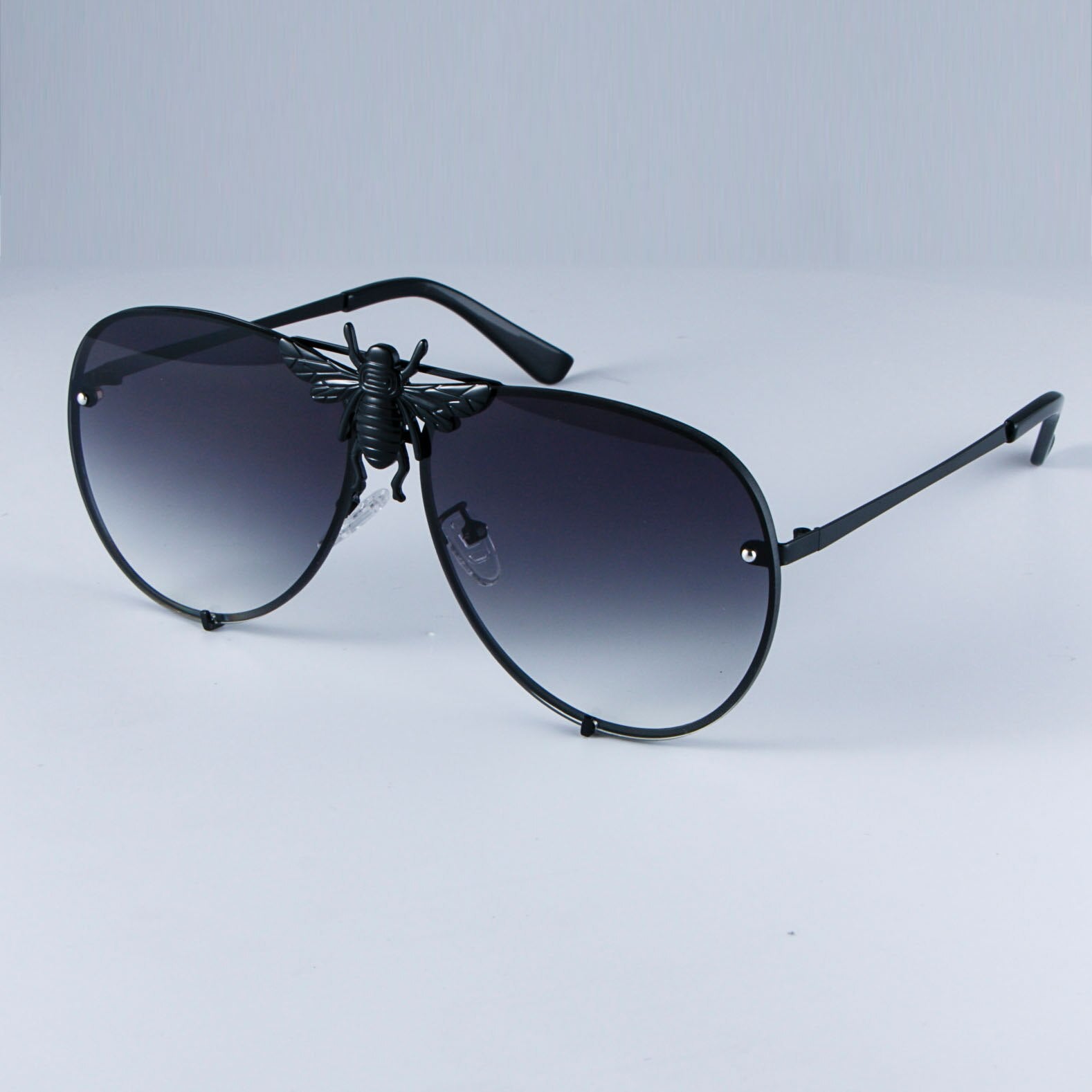 47850 Luxury Metal Big Bee Pilot Sunglasses Gradient Lenses UV400 Retro Men Women Shades