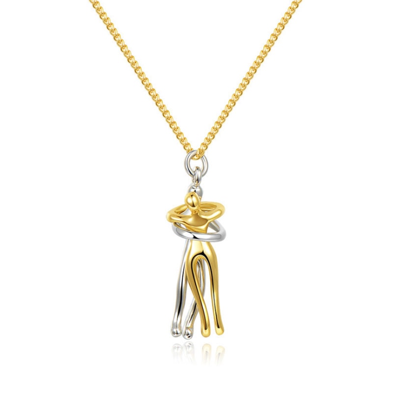 Creative personality couple couple hug couple necklace love men and women jewelry pendant