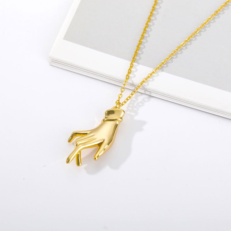Personality stainless steel bracelet men and women gesture necklace wild jewelry gesture pendant