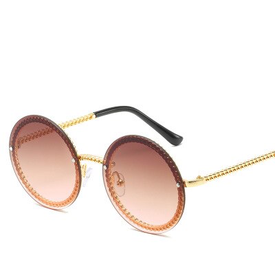 Round Sunglasses Women 2021 Luxury Brand Rimless Sun glasses lunettes de sol femme Shades Women Sunglass zonnebril dames UV400