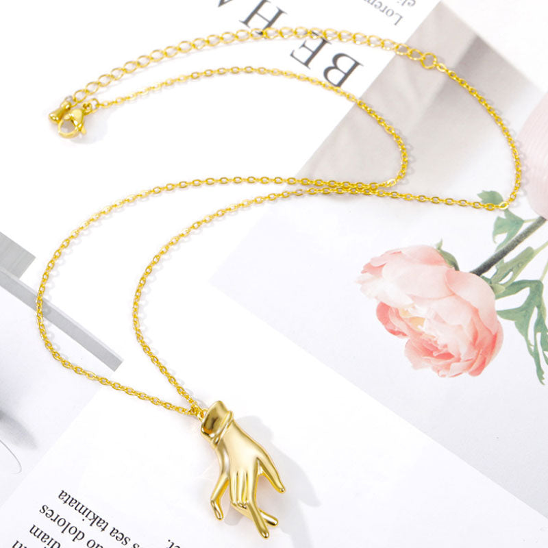 Personality stainless steel bracelet men and women gesture necklace wild jewelry gesture pendant