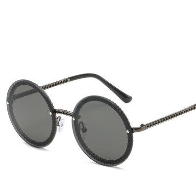 Round Sunglasses Women 2021 Luxury Brand Rimless Sun glasses lunettes de sol femme Shades Women Sunglass zonnebril dames UV400