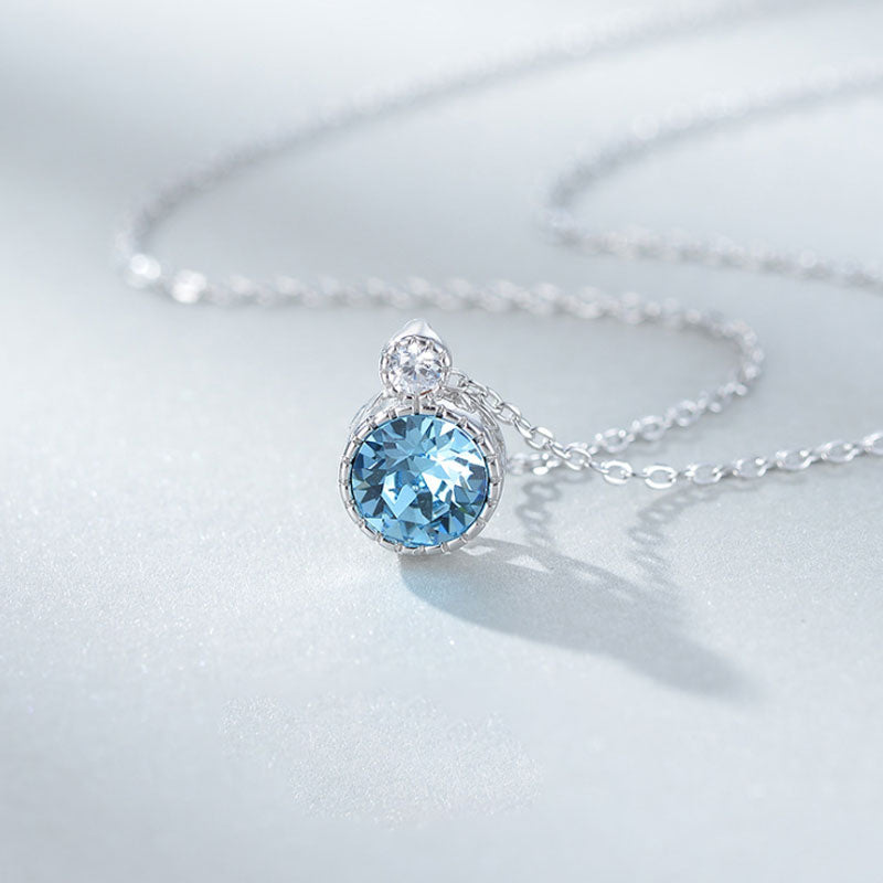 Ocean Heart 925 Sterling Silver Necklace Fashion All-match Clavicle Chain Women Autumn/Winter Sweater Chain