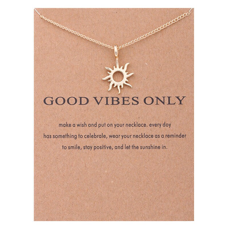 New Trendy Alloy Cute Elegant Sun Love Star Leaves Clover Unicorn Luck Pendant Necklaces for Women Fashion Accessories Jewelry