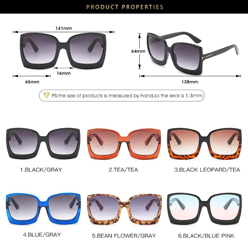 Square Oversized Women Sunglasses 2020 Brand Designer Female Big Frame Sunglass UV400 gafas de sol mujer Sun glasse Women
