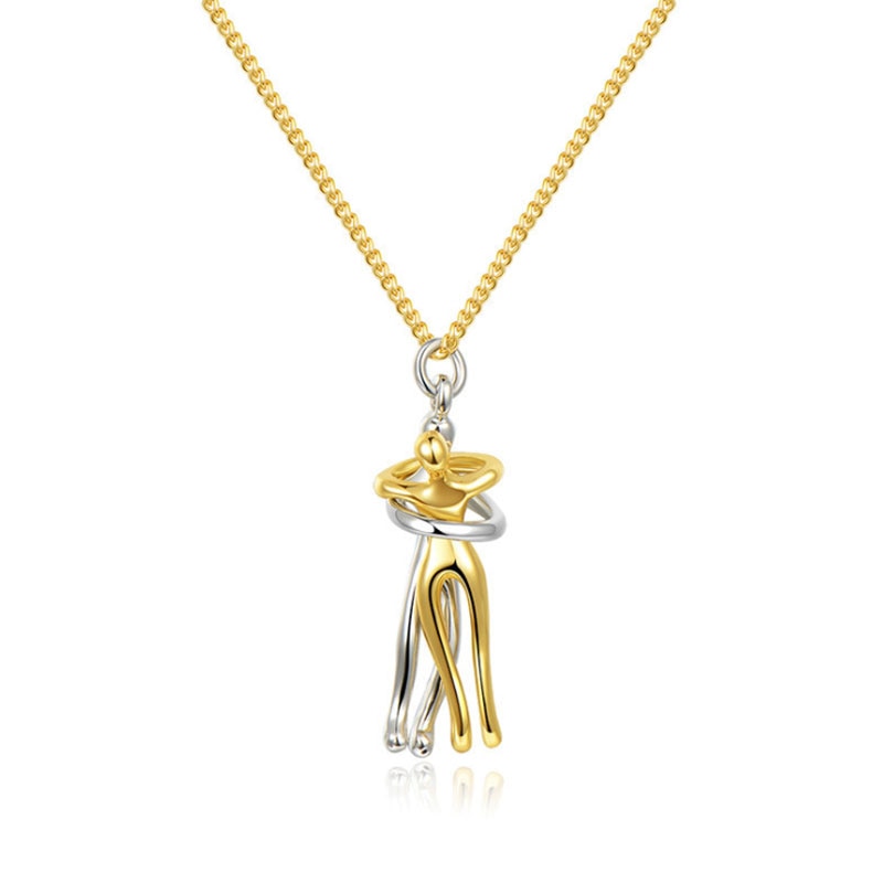 Creative personality couple couple hug couple necklace love men and women jewelry pendant
