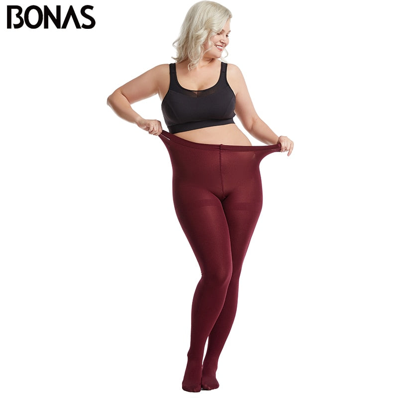 BONAS Velvet Leggings Autumn Winter Elasticity Breathable Black Plus S –  Wiser Gift